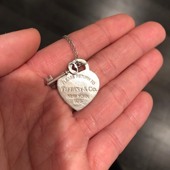 Tiffany Heart Tag With Key Pendant 